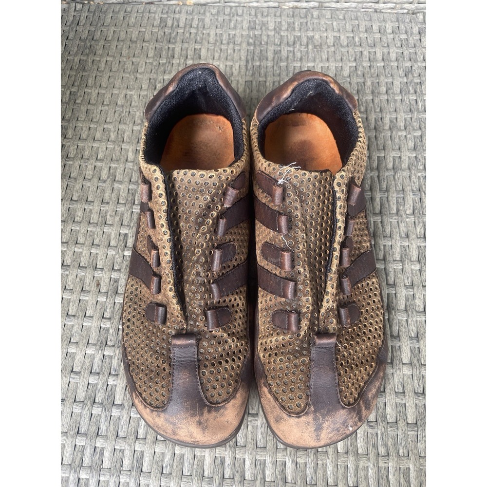 LUGZ Mens‎ Brown Leather Mesh Perforated Low Top Sneakers Size 11 Casual Shoes